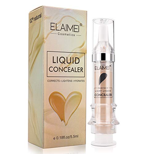 Corrector LíQuido, Corrector De Cobertura Total, Kit De Maquillaje Corrector De Base LíQuida Cremosa Impecable Mate Suave Para Rostro, Ojos, CíRculos Oscuros, Manchas, Acné, Cicatriz (Natural)