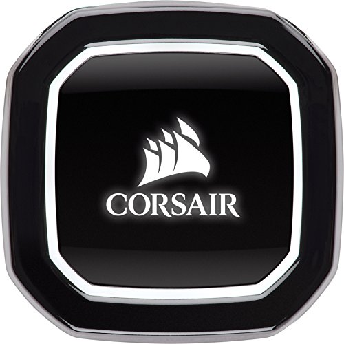 Corsair H100x Hydro Series - Refrigerador líquido para CPU (Radiador de 240 mm, dos ventiladores PWM de 120 mm, LED blanco), Negro