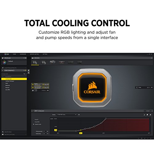 Corsair Hydro Series H100i PRO RGB, Refrigerador Líquido Para CPU, USB, 240 mm Radiador, RGB