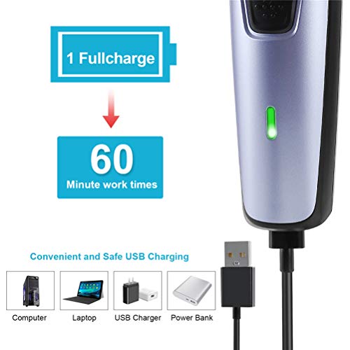 Cortapelos Hombre Profesional, Sin cable Cortadora de Pelo Recargable Electrico Kit de Corte de Pelo Con Barba con Perilla Ajustable de 1-10 mm Para Hombres y Familiar