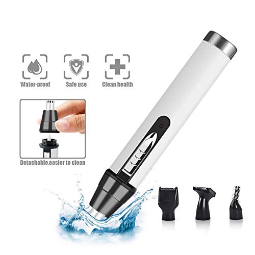 cortapelos nariz y orejas recargable, 4 en 1 Breett recortador pelos nariz y orejas, pelos nariz usb, Recortador para Nariz/Orejas/Ceja/Barba, 4 Cabezas de Acero Inoxidable, impermeable