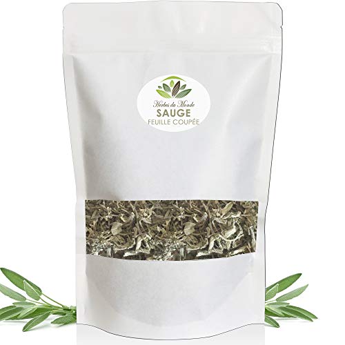 Corte natural del té de Salvia officinalis - hoja - infusión desintoxicante y Tonifiante alivio para la tos - 50g