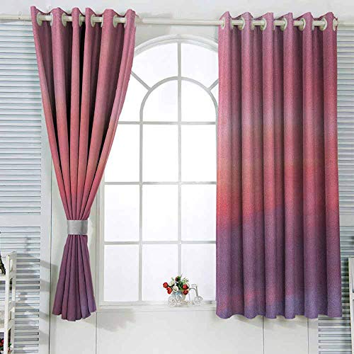 Cortina aislante térmica con ojal de coral hermosa vainilla cielo con nubes ternura soñadora irreal suave celestial durable W72x153L pulgadas pálido rosa coral lila