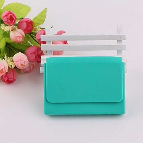 Cosanter Cartera de Silicona de Moda para Hombres y Mujeres Bolso de Mano con Llaves Monedas Tarjetas Dinero Color Azul