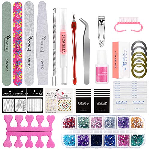 Coscelia 20pcs Gel de Uñas Semipermanente con Gel de Esmalte de Uñas 24W UV/LED Secador de Unas Base Coat Top Coat Manicura Pedicura Kit