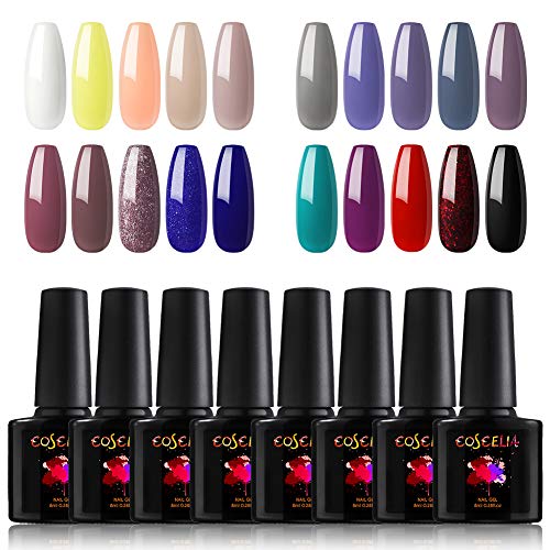 COSCELIA Esmaltes de Uñas de Gel Set de Esmaltes Semipermanentes 20pcs Kit Gel Color para Uñas Kit Uñas de Gel Soak-off