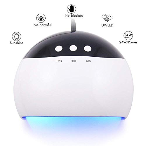 Coscelia - Kit de Nail Art, esmaltes semipermanentes, gel de uñas, esmaltes de acabado y lámpara secadora LED UV de 24 W