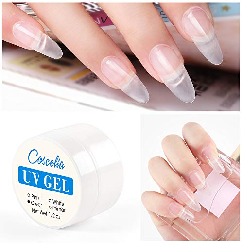 COSCELIA Kit para Uñas Acrilicas Completo Kit de Uñas Acrilicas con Lampara Uñas de Gel de Construccion para Uñas y Acrilicas Secador LED de 9W