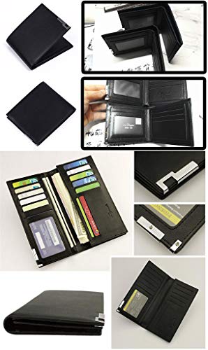 Cosstars Sword Art Online Anime Luminoso Cartera Hombre Cuero Artificial Billetera Portatarjetas Slim Wallet Negro /1