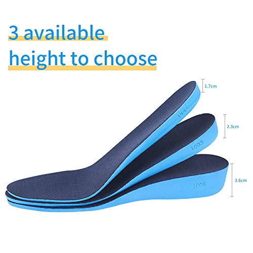 CosyInSofa Plantilla de aumento Altura de amortiguación elástica Altura de inserción de calzado deportivo para hombres o mujeres Cómodas plantillas de reemplazo transpirables (2.3cm(S:35-40EU), Azul)