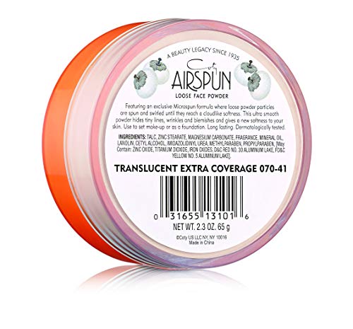 Coty Airspun Translucent Extra Coverage Loose Face Powder -translúcido cobertura adicional Polvos Sueltos