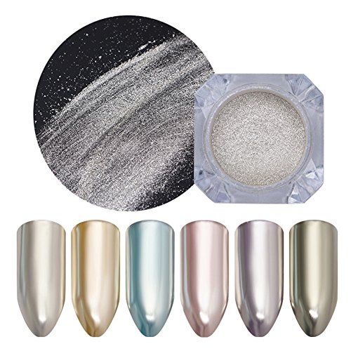 CoulorButtons 3 Cajas Espejo uñas Polvo champán Plata Oro Shimmer, Polvo de Purpurina para manicura Nail Art Polvo de pigmentos Cromado con 50 Sombras DE Ojos DE Incienso
