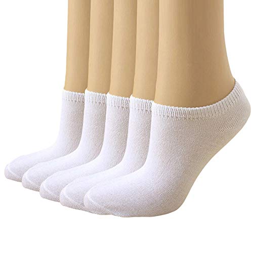 COZOCO 5 Pares De Calcetines De Microfibra Divertidos Lindos De Color Caramelo Sólido Para Niñas De Mujeres (una talla, Blanco)