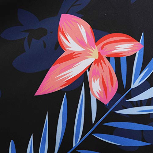 COZOCO Vestido de Las Señoras Vestido de Cintura sin Mangas con Cuello Redondo y Estampado de Flores Retro Francés de Las Mujeres(Rojo，S