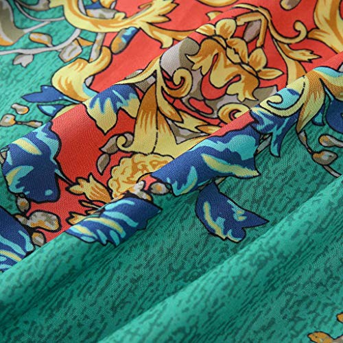 COZOCO Vestido de Verano para Mujer con Estampado Retro Boho Cuello Redondo sin Mangas Camisa de Verano Camiseta para Mujer Ropa de Mujer（Verde，S）