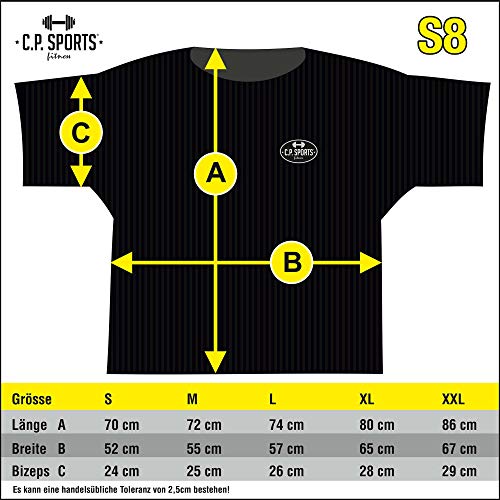 C.P. Sports Gym de Camiseta S8 – Color: Azul/Camiseta, Fitness – Camiseta Ideal F. Entrenamiento en Fitness de Studio Azul Talla:XX-Large