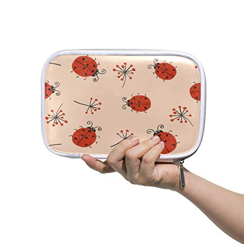 CPYang - Estuche con cremallera para lápices y brochas de maquillaje, diseño de mariquita