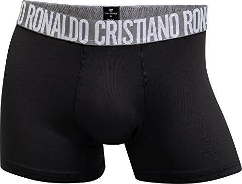 CR7 Cristiano Ronaldo - Fashion - Bóxers Ajustados de Microfibra para Hombre - Pack de 2 - Negro/Mix (427) - Tamaño S (CR7-8502-4900-427-S)