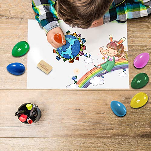Crayones para Niños Pequeños, 9 Colores Surtidos Crayones Seguro y Lápices de Pintura Lavables Juguetes, Apilables para Niños y Niñas Regalo de Pascua (Forma Huevo)