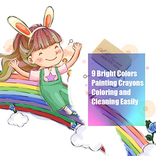Crayones para Niños Pequeños, 9 Colores Surtidos Crayones Seguro y Lápices de Pintura Lavables Juguetes, Apilables para Niños y Niñas Regalo de Pascua (Forma Huevo)