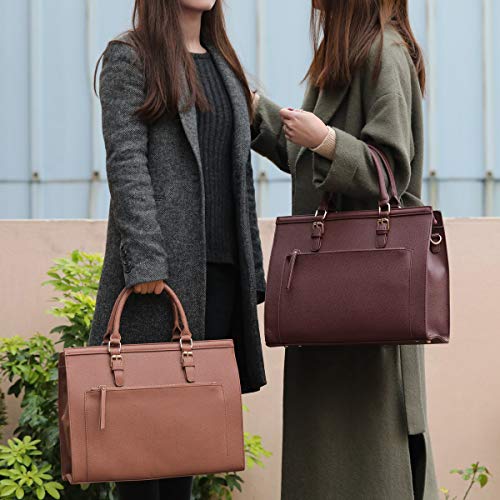 CRAZYCHIC - Bolso de Mano Grande Mujer - Maletín Trabajo Portadocumentos Cuero Piel PU Señora - Larga Tote Shopper Negocios - Bolso de Hombro Bandolera Gran Capacidad Escuela Oficina - Negro