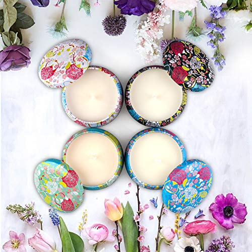 CREASHINE Velas Aromaticas Juego de 4 Piezas Vela Perfumada 25-30 Horas Duración de la Aromaterapia Decoración para Relajación Fiesta Boda Baño Yoga Cumpleaños Navidad Día de San Valentín