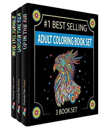 Creatively Calm Studios Tres libros, diseños de la tierra del cielo y el mar, libros para colorear para los adultos relajación