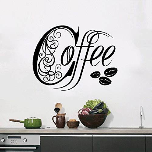 Creativo Café Arte Fuente Etiqueta Restaurante Cocina Vinilo extraíble Pegatinas de pared DIY Decoración para el hogar Papel tapiz impermeable 58 * 79 cm