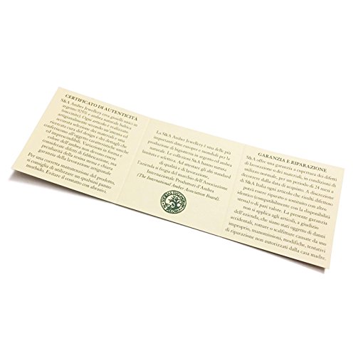 Creazioni Oro Colgante en Plata 925 con Ámbar Cuadrada Naranja P1437