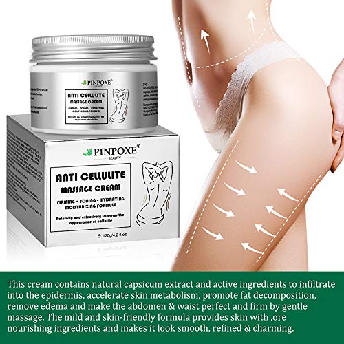 Crema anticelulítica, crema anticelulítica, crema de masaje anticelulítico, mejora del contorno de la piel, crema quemagrasas para abdomen, glúteos, piernas 120g