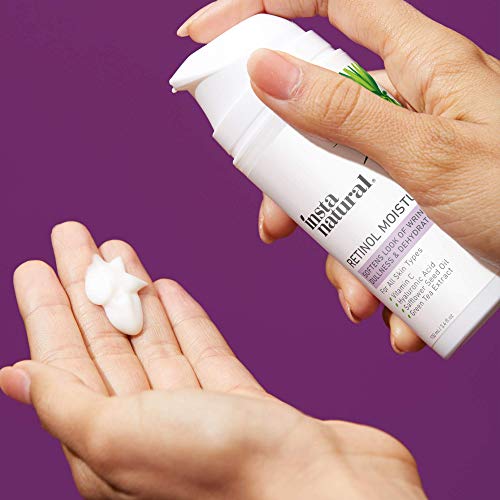 Crema Antiedad Hidratante con Retinol InstaNatural - Loción Antiarrugas Para Su Rostro - Reduce la Aparición de Arugas, Patas de Gallo, Ojeras y Líneas Finas - Con Vit. C y Ácido Hialurónico - 100 ml