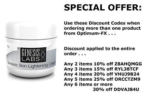 Crema Blanqueadora Aclaradora de la Piel Genesis Blanqueamiento Íntimo Aclarado Delicado Para la Cara Cuello Axila Codos Rodillas Pecas de Melanina 50 ml