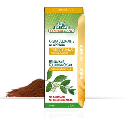 Crema Colorante Henna Rubio 60 ml de Corpore Sano