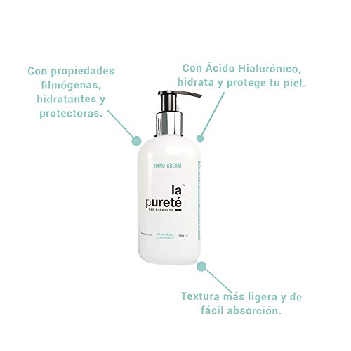 Crema de Manos Hidratante 300ML, Crema de Manos Reparadora Antiedad, Crema de Manos con Dosificador- 96% Ingredientes de Origen Natural, La Pureté Des Éléments