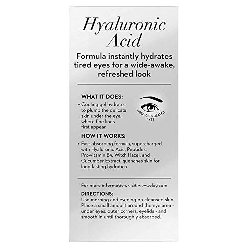 Crema de ojos de Olay, Gel hidratante profundo para los ojos con ácido hialurónico, 0.5 fl oz
