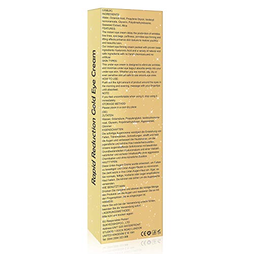 Crema de Ojos,Crema para los Ojos,Contorno de Ojos Anti Edad,Serum Contorno de Ojos Anti arrugas,Elimina la hinchazón,Relleno reafirmante para los ojos