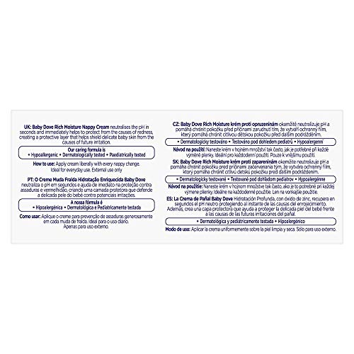 Crema de pañal Baby Dove hidratación profunda 42ml – Pack de 12 (504 ml)