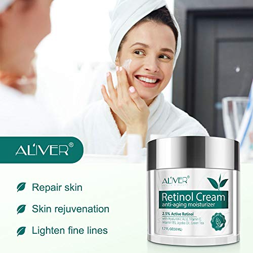 Crema De Retinol Para Rostro, Cuello Y Cuerpo, Crema Humectante Antienvejecimiento Con ácido Hialurónico, Retinol Activo Al 2,5% Y Vitamina E, Mejora La Firmeza, Tono, Textura, Arrugas Finas