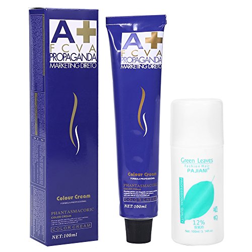 Crema del tinte de pelo, cera del pelo de la crema del tinte del color que diseña de la moda del color natural 100ml / Bottle con leche doble del oxígeno(Berenjena morada)