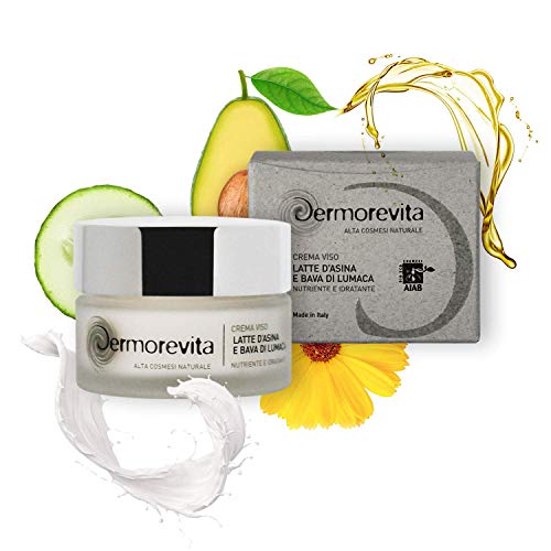Crema facial Dermorevita con leche de burro BIO y bava de caracol BIO, aceite de aguacate, extracto de pepino BIO, Bio Extracto de Caléndula BIO, Alantoína