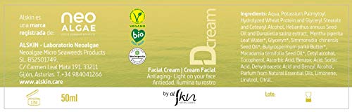 Crema Facial Ecológica | Cosmética Natural Certificada Ecológica | Aumenta el Acido Hialurónico Natural de la Piel | Microalgas de Origen Natural | Envase de 50 ml | Alskin
