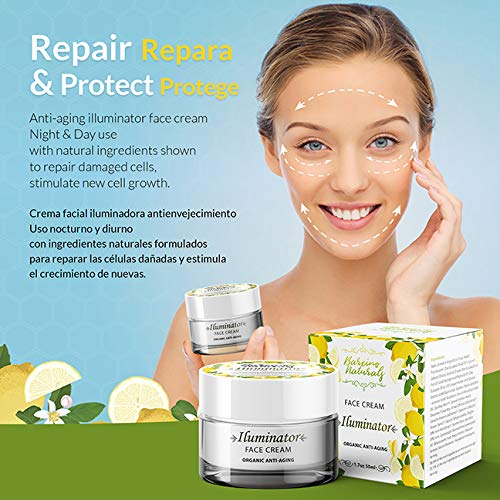 Crema Hidratante Facial Mujer Ecologica Bio Organica Natural - Hombre Antiarrugas Cara Vitamina C Correctora Iluminadora Antimperfecciones Antifatiga Antiedad Antibolsas Reafirmante Vegana 50ml