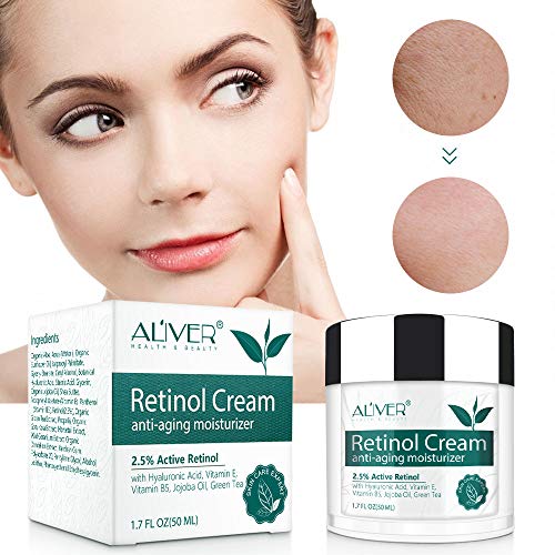 Crema hidratante milagrosa de retinol para la cara: con retinol, ¨¢cido hialur¨®nico, vitamina E y t¨¦ verde. La mejor crema hidratante d¨ªa y noche.