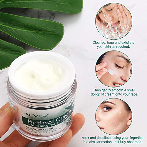 Crema hidratante milagrosa de retinol para la cara: con retinol, ¨¢cido hialur¨®nico, vitamina E y t¨¦ verde. La mejor crema hidratante d¨ªa y noche.