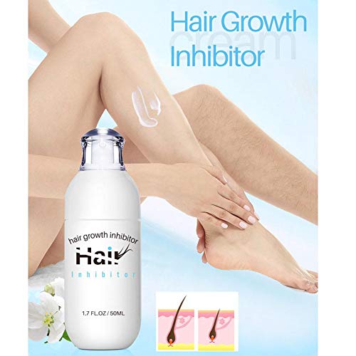 Crema Hidratante para la Piel con Inhibidor del Crecimiento del Cabello Suave Crecimiento Lento del Cabello Crema para Eliminar el Vello de la Axila Pierna y Bikini 50ml(50ml)