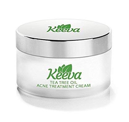 Crema Organica Anti Acne Keeva Organics Tratamiento Anti Acne con Acido Salicilico y Arbol de Té, Reduce Espinillas, Puntos negros y granos.