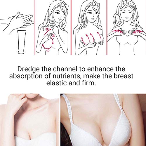 Crema reafirmante de senos, Crema de aumento de senos para mujeres, colágeno y elastina, Crema de aumento de senos, 45 g