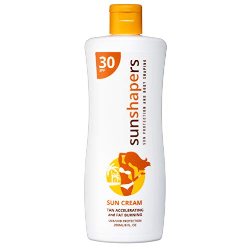 Crema solar quema grasas - SUNSHAPERS | La primera linea solar con acción de pérdida de peso termogénica | Anti celulítica | Acelerador del bronceado | SPF30 | 200ml
