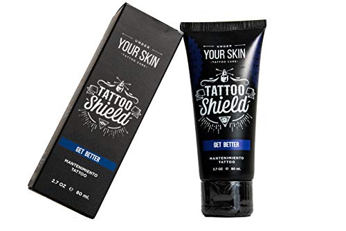 CREMA TATUAJE PREMIUM, Crema Tattoo especialmente diseñada para Mantener e Hidratar Tatuajes, Pomada Tattoo Shield 80 ML