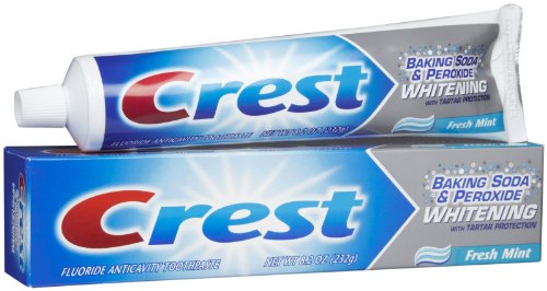 Crest Pasta de dientes de menta fresca (bicarbonato de sodio y blanqueamiento de peróxido con protección contra el sarro) 230G (8,2 Oz)